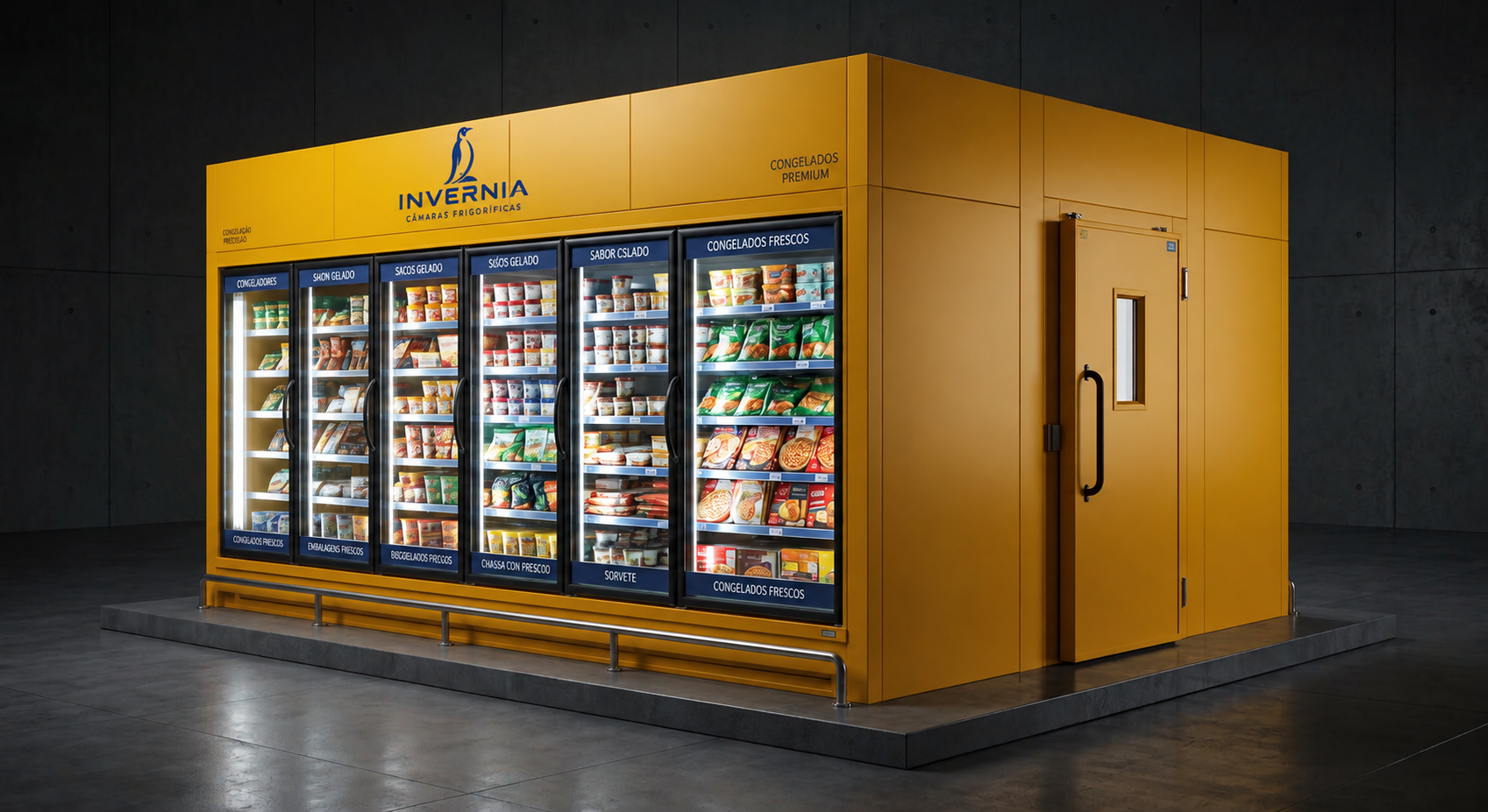 Walkin Freezer/Cooler Invernia — acabamento amarelo — imagem ilustrativa